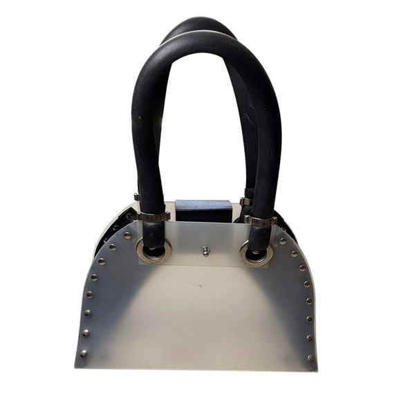 AX Paris Handbags - Ax Paris Frosted Translucent Studded Handbag Black Silver Industrial Modern Bag